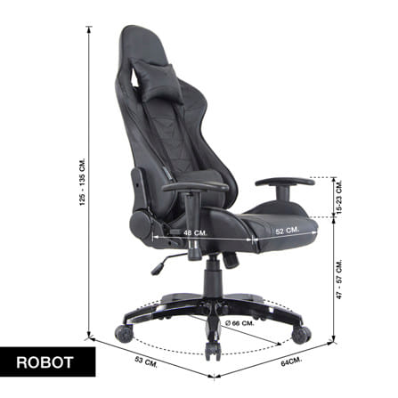 เก้าอี้เกมมิ่ง U-RO DECOR ROBOT สีดำ_8