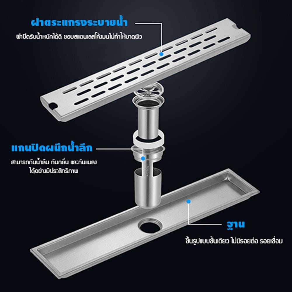 รางน้ำทิ้ง CASSA CL0285 20 ซม. สีเงิน