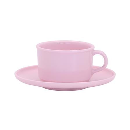 ถ้วยกาแฟและจานรองเมลามีน 300 มล. VANDA CLASSIC สีชมพู_0
