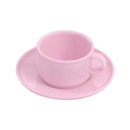 ถ้วยกาแฟและจานรองเมลามีน 300 มล. VANDA CLASSIC สีชมพู_1