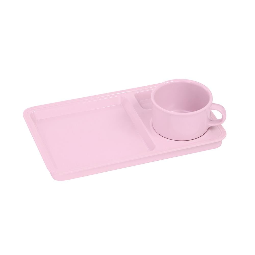 ถ้วยกาแฟและถาดเมลามีน 300 มล. VANDA CLASSIC สีชมพู