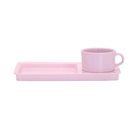 ถ้วยกาแฟและถาดเมลามีน 300 มล. VANDA CLASSIC สีชมพู_0