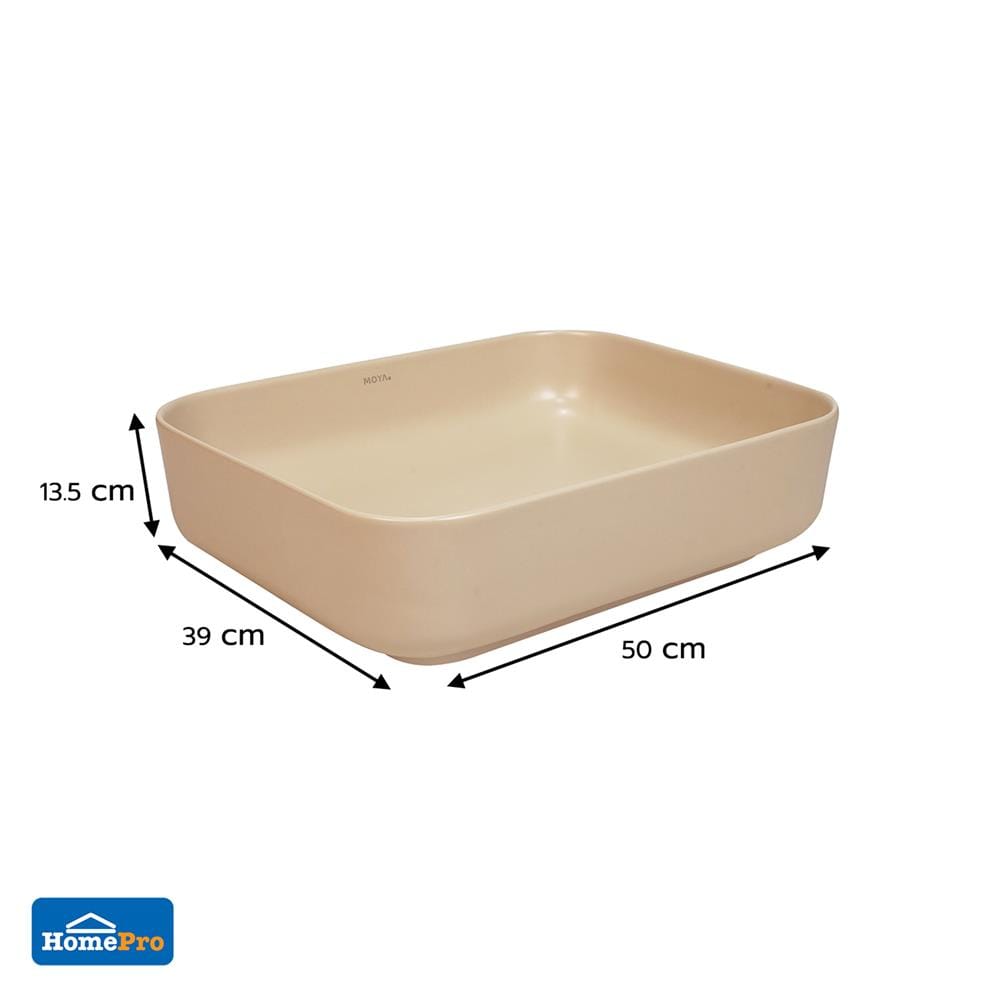 อ่างล้างหน้าวางบนเคาน์เตอร์ MOYA 203P-2 MATT BEIGE