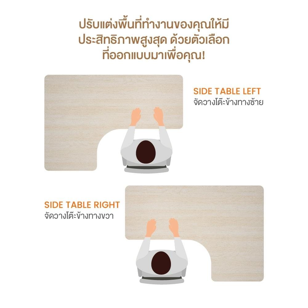 โต๊ะปรับระดับไฟฟ้า ERGOTREND LIFTIO 160 ซม. ลายไม้/ขาว