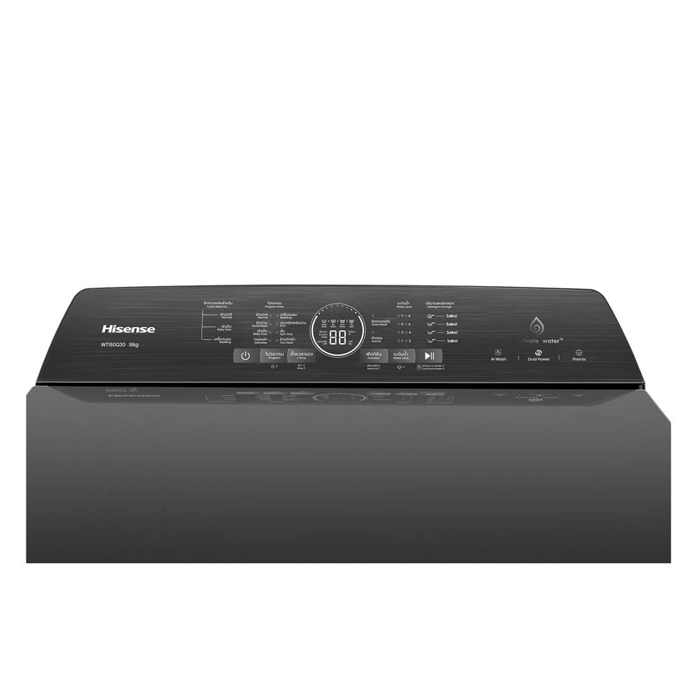 เครื่องซักผ้าฝาบน HISENSE WT180Q30 18 กก. อินเวอร์เตอร์ สีดำ