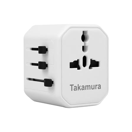 หัวแปลงปลั๊กไฟสากลพร้อมที่ชาร์จ TAKAMURA TUT-12 สีขาว_0