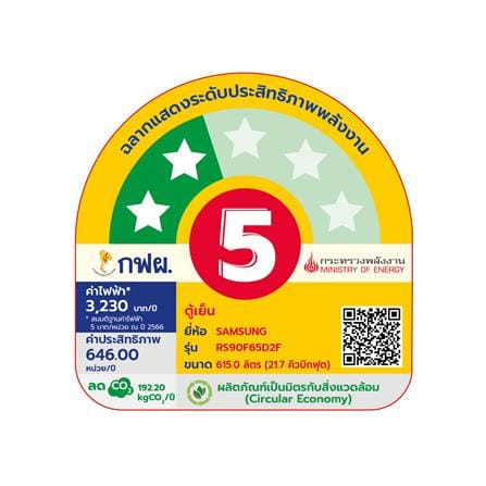 ตู้เย็น SIDE BY SIDE SAMSUNG RS90F65D2FST 21.7 คิว สีดำ_9