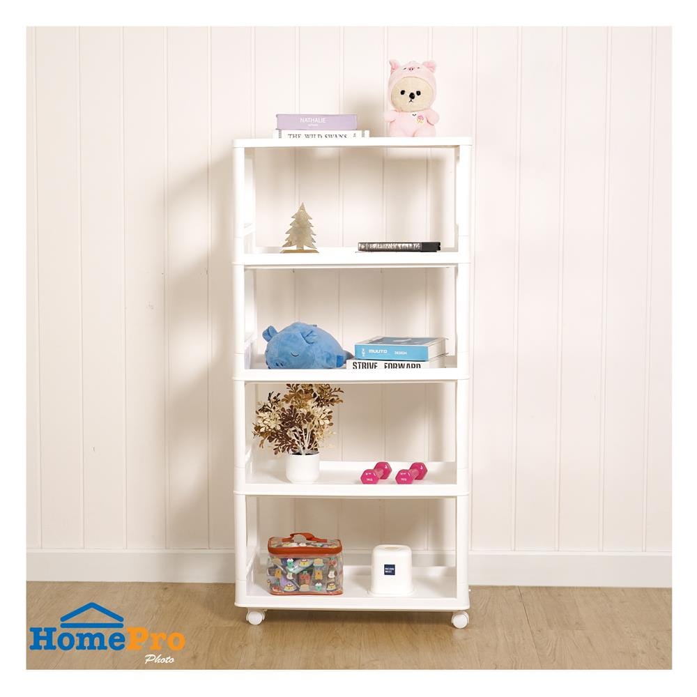 ชั้นวางของพับได้ 4 ชั้น STACKO GENNA 64X40X130 ซม. สีขาว