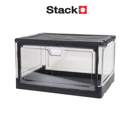 กล่องรองเท้า STACKO LITE 38X28X22 ซม. สีดำ/ใส_1