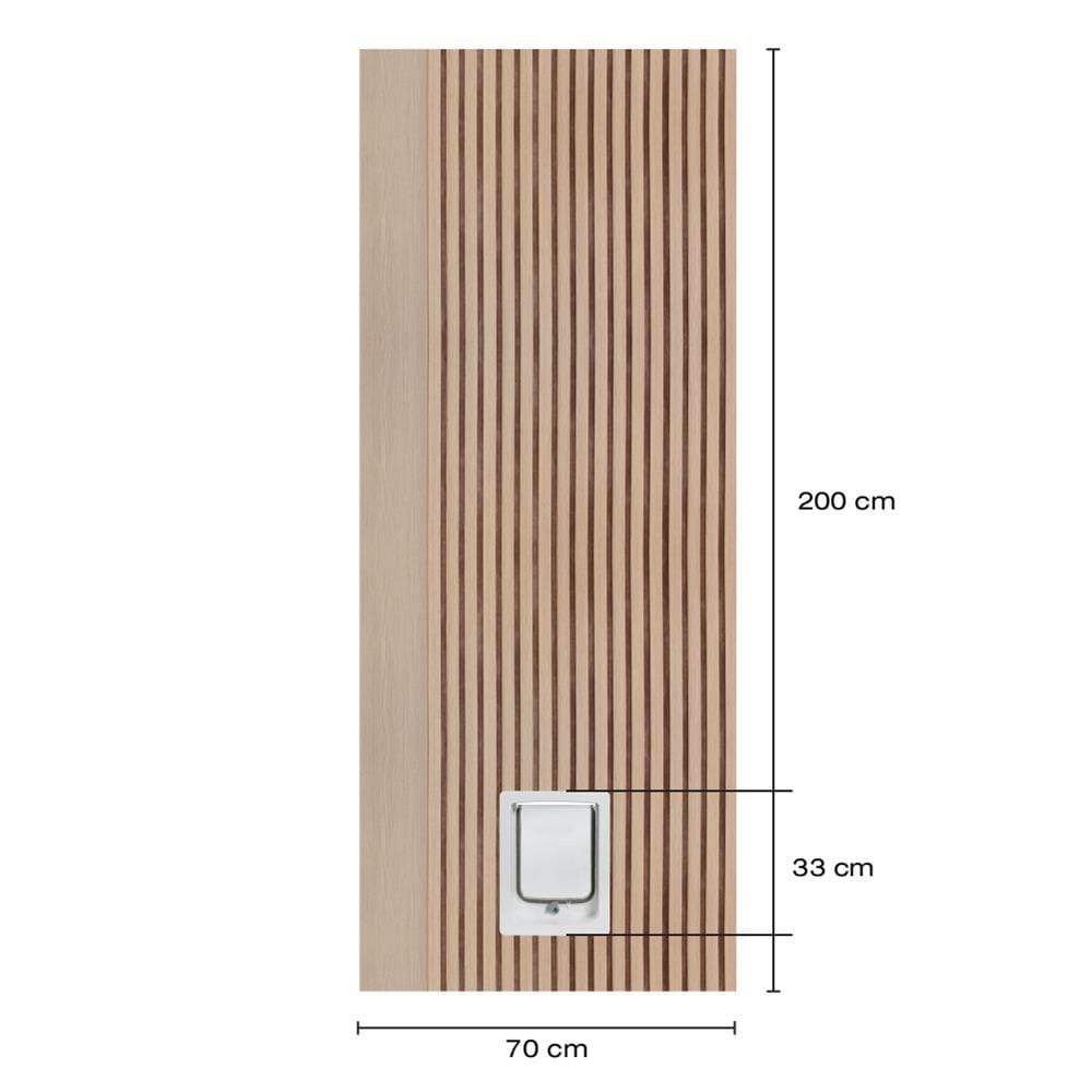 ประตูสัตว์เลี้ยงโพลีสไตรีน ไม่เจาะลูกบิด LINEDEKOR VERTICAL SIZE M 70x200 ซม. สีบีช