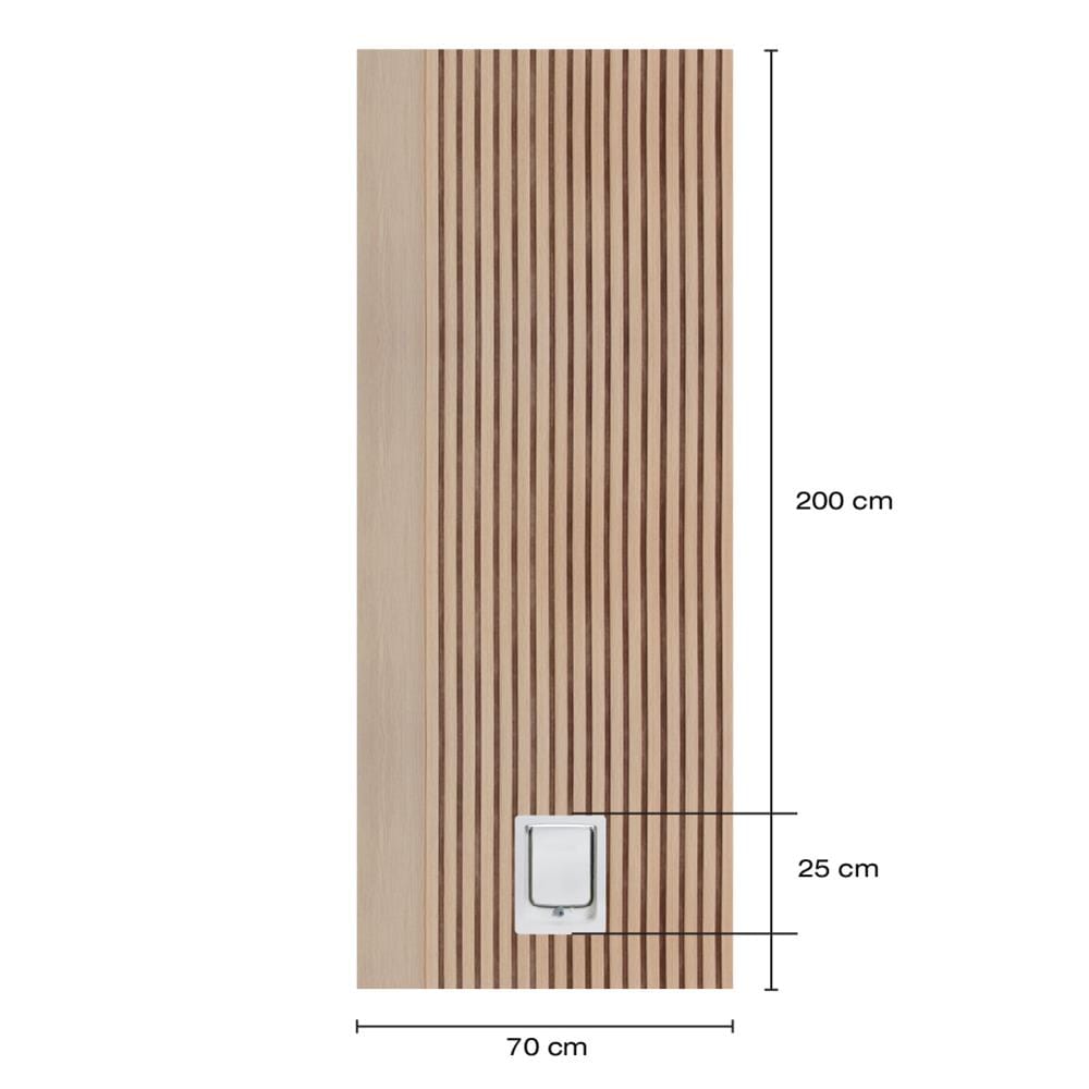 ประตูสัตว์เลี้ยงโพลีสไตรีน ไม่เจาะลูกบิด LINEDEKOR VERTICAL SIZE S 70x200 ซม. สีบีช