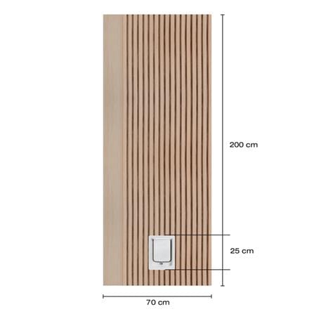 ประตูสัตว์เลี้ยงโพลีสไตรีน ไม่เจาะลูกบิด LINEDEKOR VERTICAL SIZE S 70x200 ซม. สีบีช_5