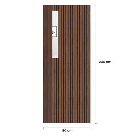 ประตูภายในโพลีสไตรีน ไม่เจาะลูกบิด LINEDEKOR ONE EIGHT 80x200 ซม. สีโรสวู้ด_4