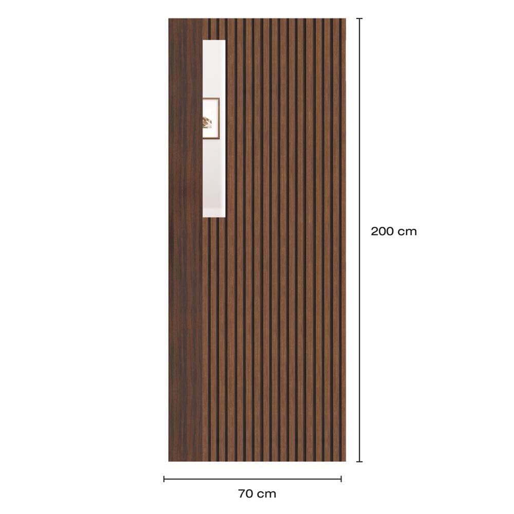ประตูภายในโพลีสไตรีน ไม่เจาะลูกบิด LINEDEKOR ONE EIGHT 70x200 ซม. สีโรสวู้ด