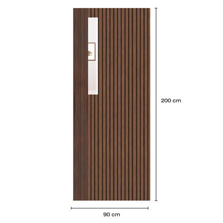 ประตูภายในโพลีสไตรีน ไม่เจาะลูกบิด LINEDEKOR ONE EIGHT 90x200 ซม. สีโรสวู้ด_4