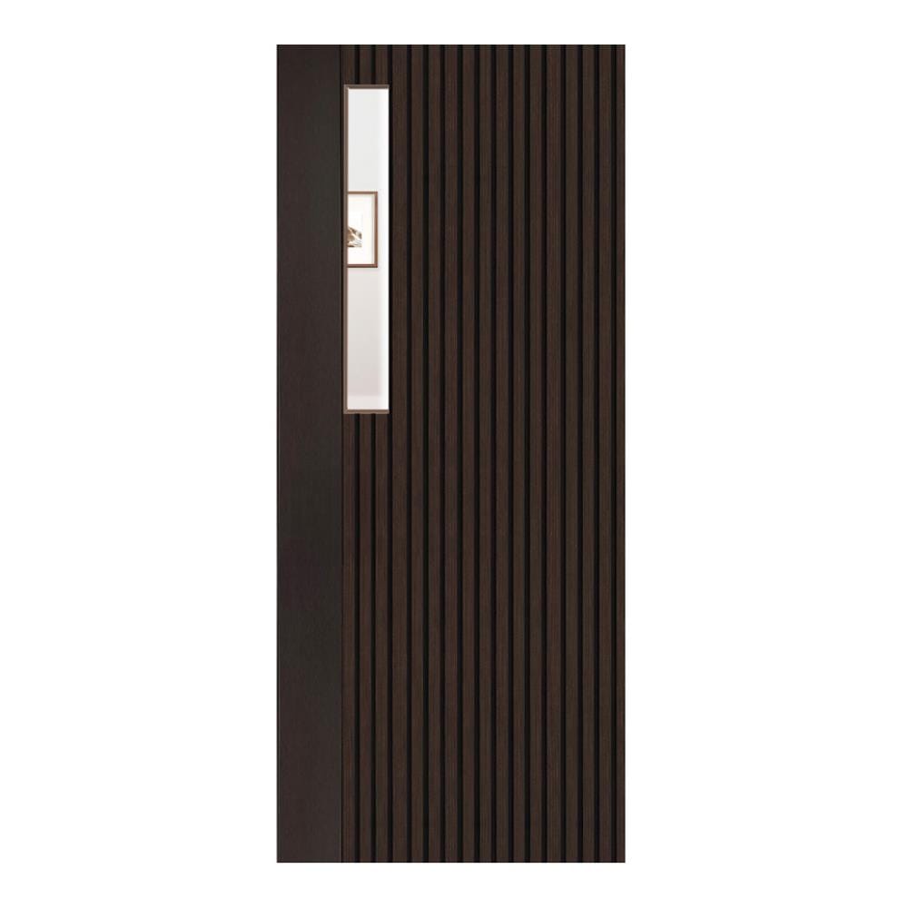 ประตูภายในโพลีสไตรีน ไม่เจาะลูกบิด LINEDEKOR ONE EIGHT 90x200 ซม. สีโอ๊ค