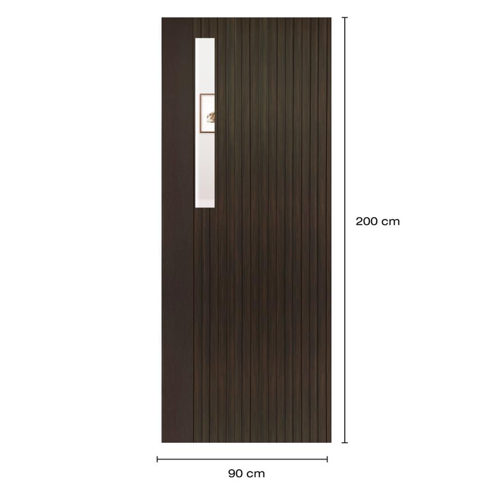 ประตูภายในโพลีสไตรีน ไม่เจาะลูกบิด LINEDEKOR ONE EIGHT 90x200 ซม. สีโอ๊ค