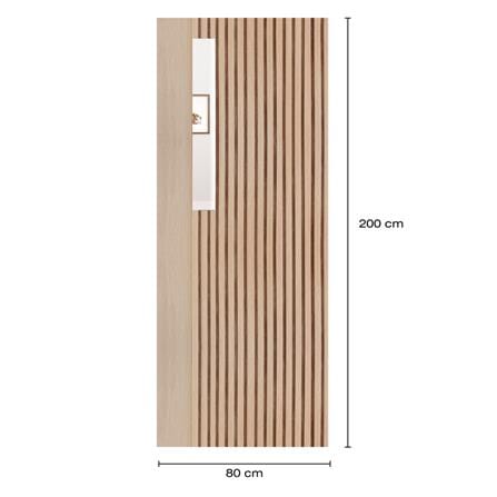 ประตูภายในโพลีสไตรีน ไม่เจาะลูกบิด LINEDEKOR ONE EIGHT 80x200 ซม. สีบีช_4