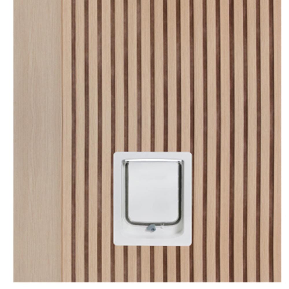 ประตูสัตว์เลี้ยงโพลีสไตรีน ไม่เจาะลูกบิด LINEDEKOR VERTICAL SIZE M 90x200 ซม. สีบีช