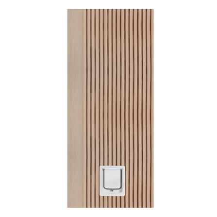 ประตูสัตว์เลี้ยงโพลีสไตรีน ไม่เจาะลูกบิด LINEDEKOR VERTICAL SIZE M 90x200 ซม. สีบีช_0