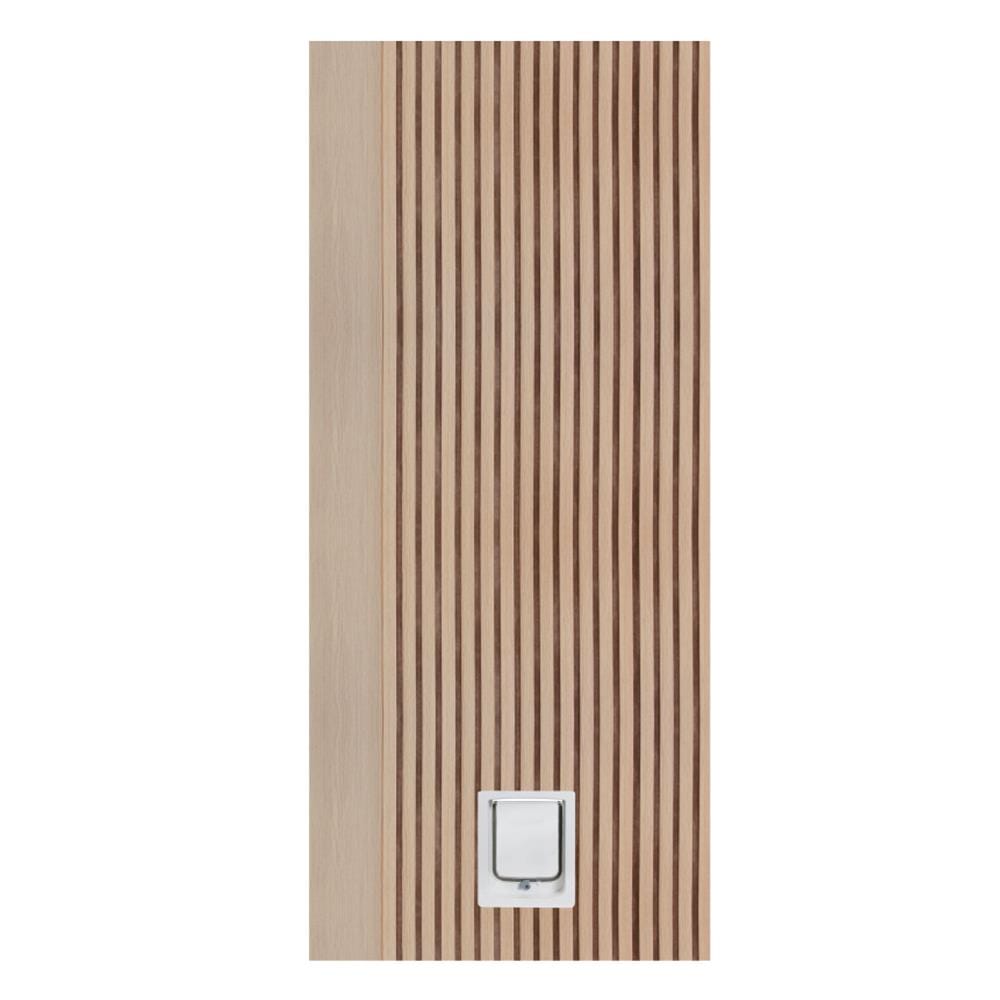 ประตูสัตว์เลี้ยงโพลีสไตรีน ไม่เจาะลูกบิด LINEDEKOR VERTICAL SIZE S 90x200 ซม. สีบีช