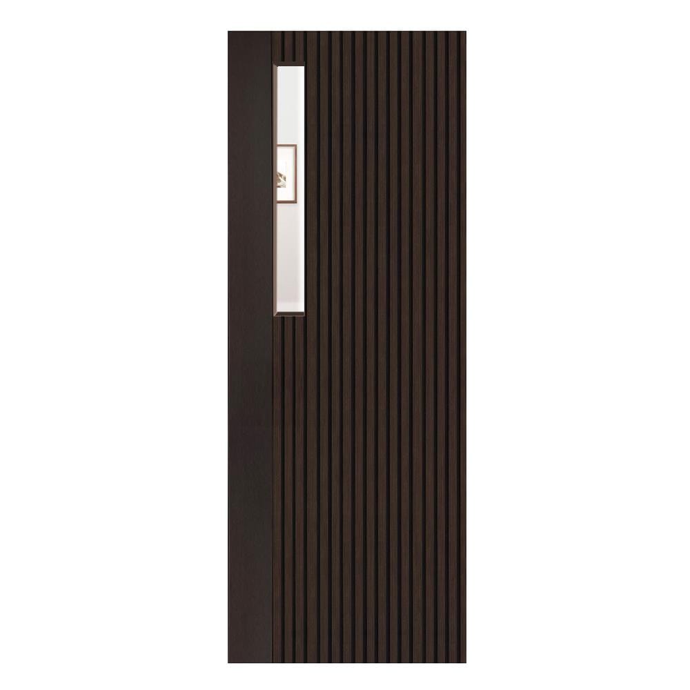 ประตูภายในโพลีสไตรีน ไม่เจาะลูกบิด LINEDEKOR ONE EIGHT 70x200 ซม. สีโอ๊ค
