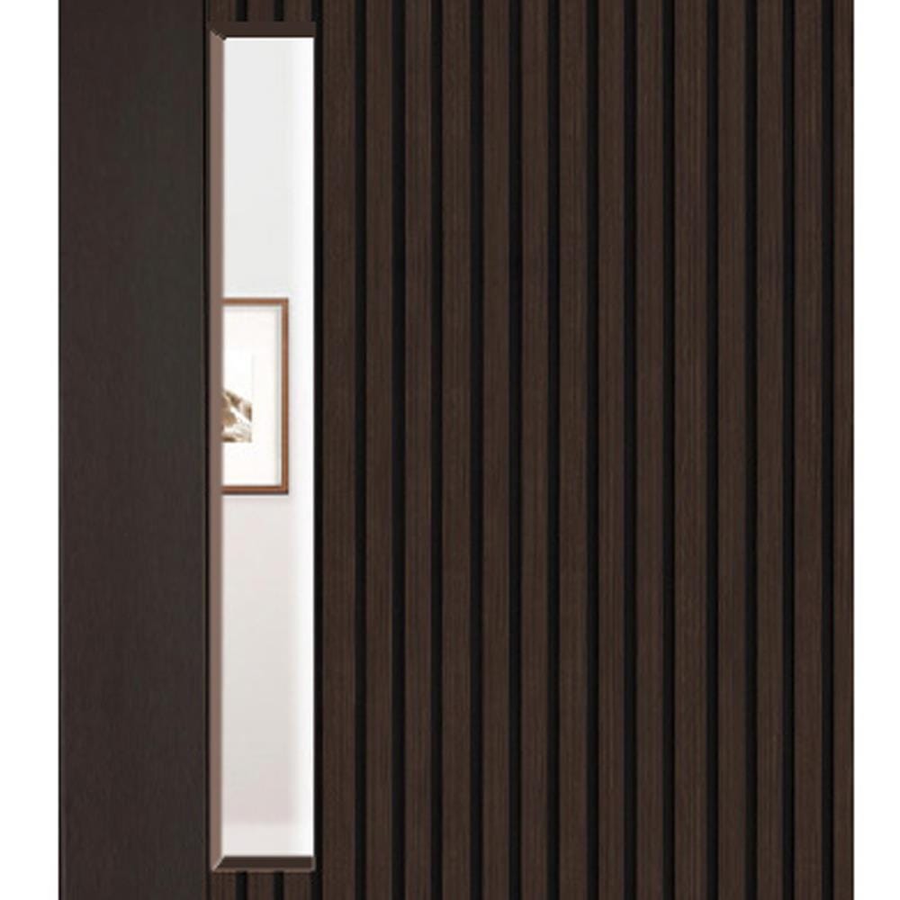 ประตูภายในโพลีสไตรีน ไม่เจาะลูกบิด LINEDEKOR ONE EIGHT 70x200 ซม. สีโอ๊ค