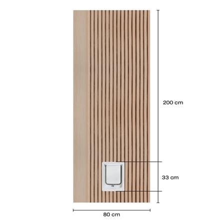 ประตูสัตว์เลี้ยงโพลีสไตรีน ไม่เจาะลูกบิด LINEDEKOR VERTICAL SIZE M 80x200 ซม. สีบีช_5