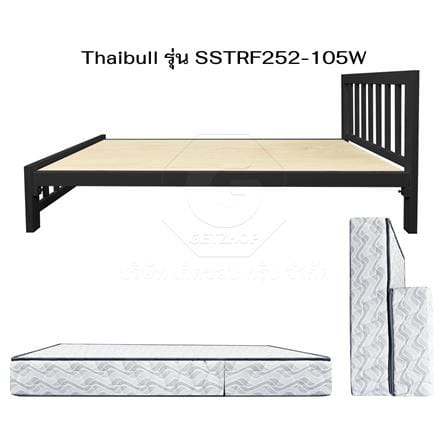 เตียงเหล็ก 3.5 ฟุต THAIBULL SSTRF252-105W สีดำ_4