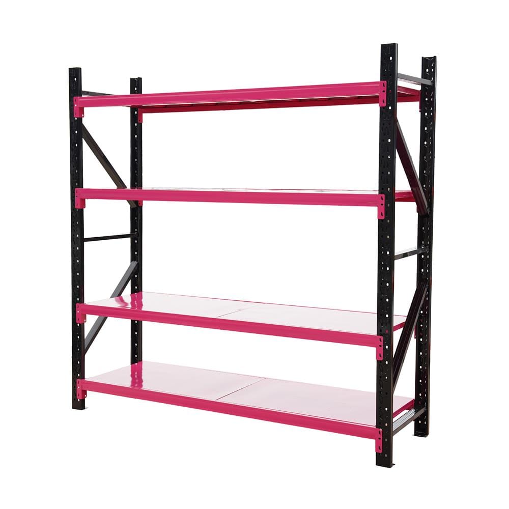 ชั้นเหล็ก 4 ชั้น C METAL 200X200X60 ซม. สีชมพู-ดำ