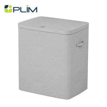 ถังผ้าเหลี่ยมสูง 2 ช่อง PLIM FABBIN สีเทา_1