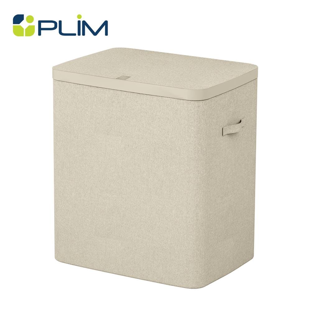 ถังผ้าเหลี่ยมสูง 2 ช่อง PLIM FABBIN สีเบจ_1