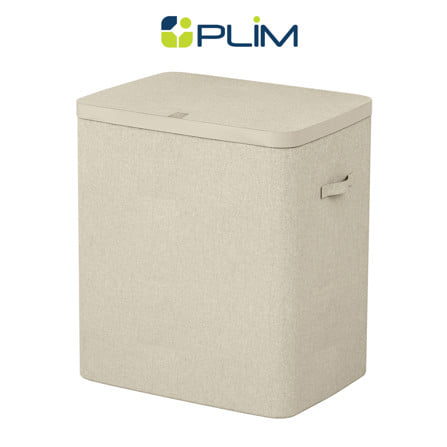 ถังผ้าเหลี่ยมสูง 2 ช่อง PLIM FABBIN สีเบจ_1