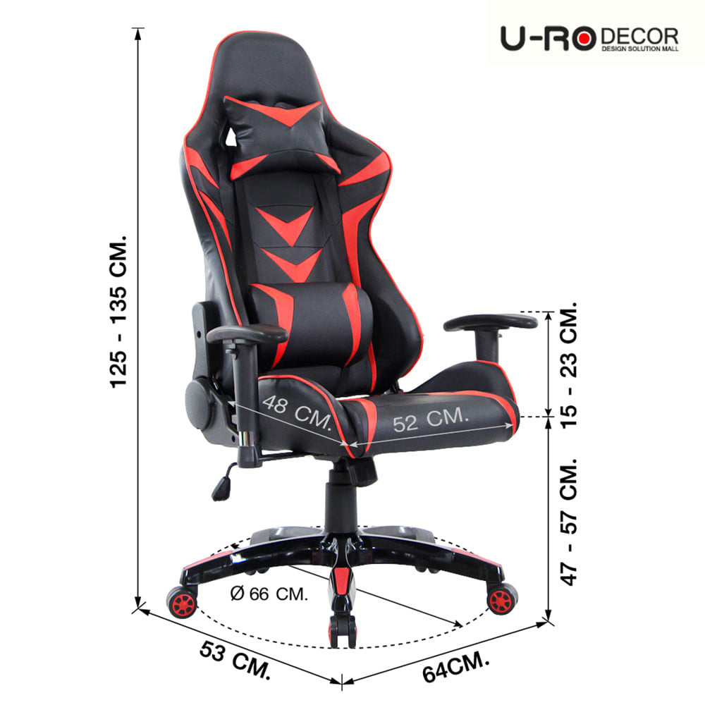 เก้าอี้เกมมิ่ง U-RO DECOR ROBOT สีดำ/แดง