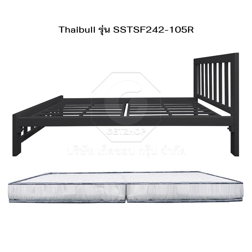 เตียงเหล็ก 3.5 ฟุต THAIBULL SSTSF242-105R สีดำ