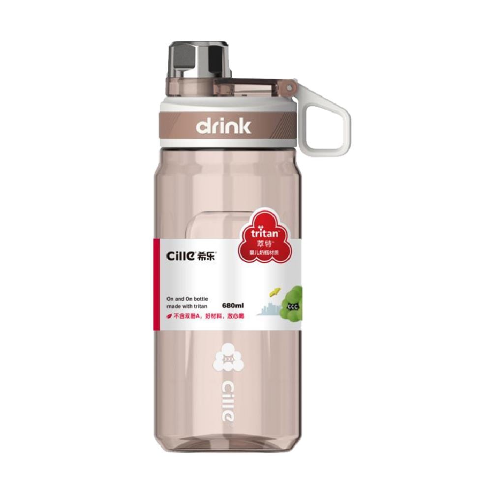 ขวดน้ำพลาสติก TRITAN 0.68 ลิตร CILLE DRINK สีน้ำตาล