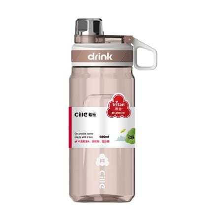 ขวดน้ำพลาสติก TRITAN 0.68 ลิตร CILLE DRINK สีน้ำตาล_0