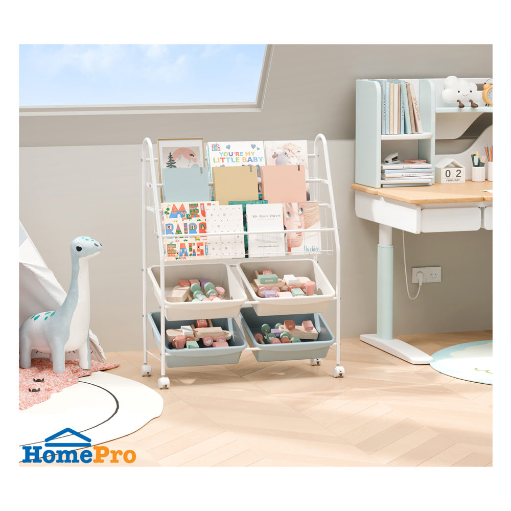 ชั้นวางของ 5 ชั้น STACKO LITTLE-P 76x30x99 ซม. สีขาว/ฟ้า