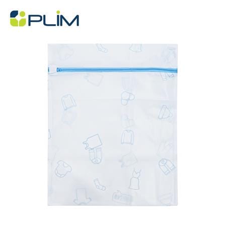 ถุงซักผ้าทรงเหลี่ยม PLIM SOFTY 40x50 ซม. สีขาว/ฟ้า_0