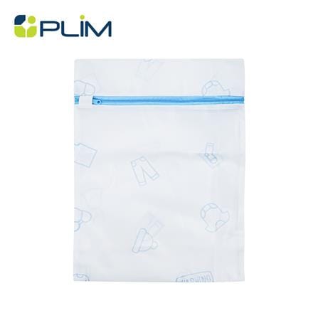ถุงซักผ้าทรงเหลี่ยม PLIM SOFTY 30x40 ซม. สีขาว/ฟ้า_0