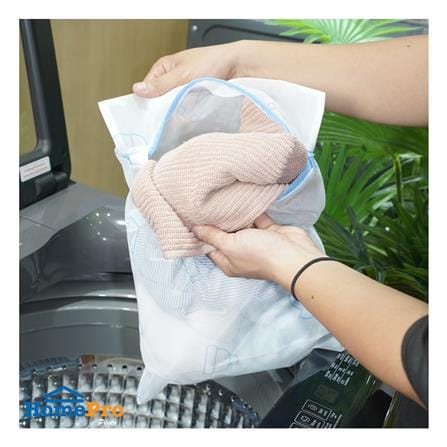 ถุงซักผ้าทรงเหลี่ยม PLIM SOFTY 30x40 ซม. สีขาว/ฟ้า_3