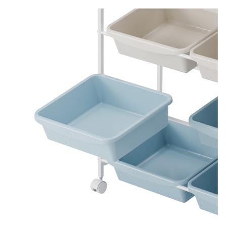 ชั้นวางของ 4 ชั้น พร้อมถาด STACKO LITTLE-P 75.4X29.5X107 ซม. สีขาว/ฟ้า_3