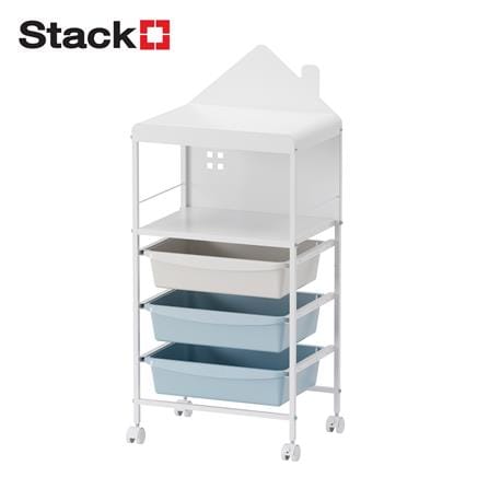 ชั้นลิ้นชัก 3 ชั้น STACKO LITTLE-P 44.6X31.6X100.8 ซม. สีขาว/ฟ้า