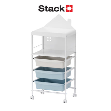ชั้นลิ้นชัก 3 ชั้น STACKO LITTLE-P 44.6X31.6X100.8 ซม. สีขาว/ฟ้า_1