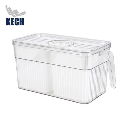 กล่องจัดเก็บในตู้เย็น 2 ช่อง มีด้ามจับ KECH SYPA SIZE L_0