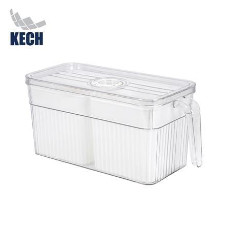 กล่องจัดเก็บในตู้เย็น 2 ช่อง มีด้ามจับ KECH SYPA SIZE M_0