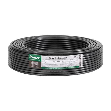 สายไฟ THW-A RANZZ 1x25 ตร.มม. 100 ม. สีดำ_0