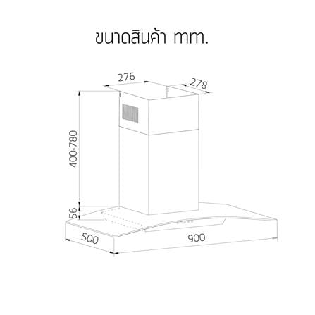 เครื่องดูดควันกระโจม LUCKY FLAME RWA-C19015 90 ซม._2
