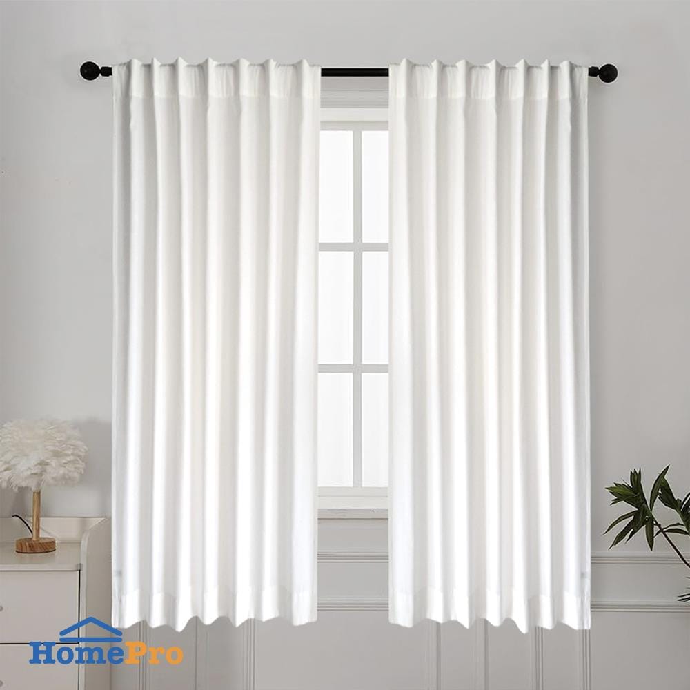 ผ้าม่านโปร่งซ่อนหู HOME LIVING STYLE HARLOW 140X160 ซม. สีขาว