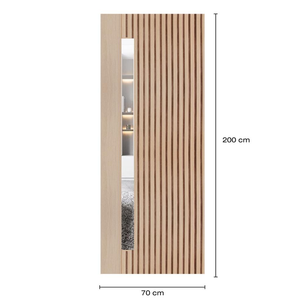 ประตูภายในโพลีสไตรีน ไม่เจาะลูกบิด LINEDEKOR ONE FIFTH 70x200 ซม. สีบีช